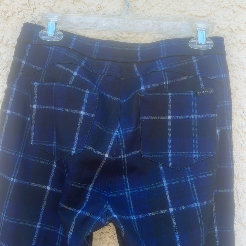 Sanctuary Blue/Black Plaid Women's Pants Size L - Picture 4 of 6